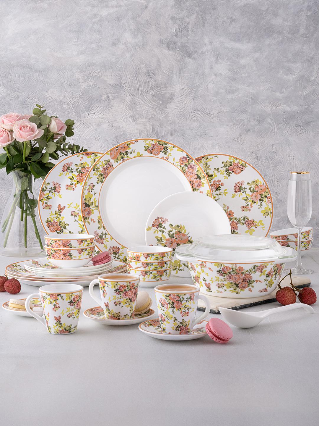 araharu レンズ＆フードセット Buy Larah by BOROSIL Premia Series Amora White Floral Opalware