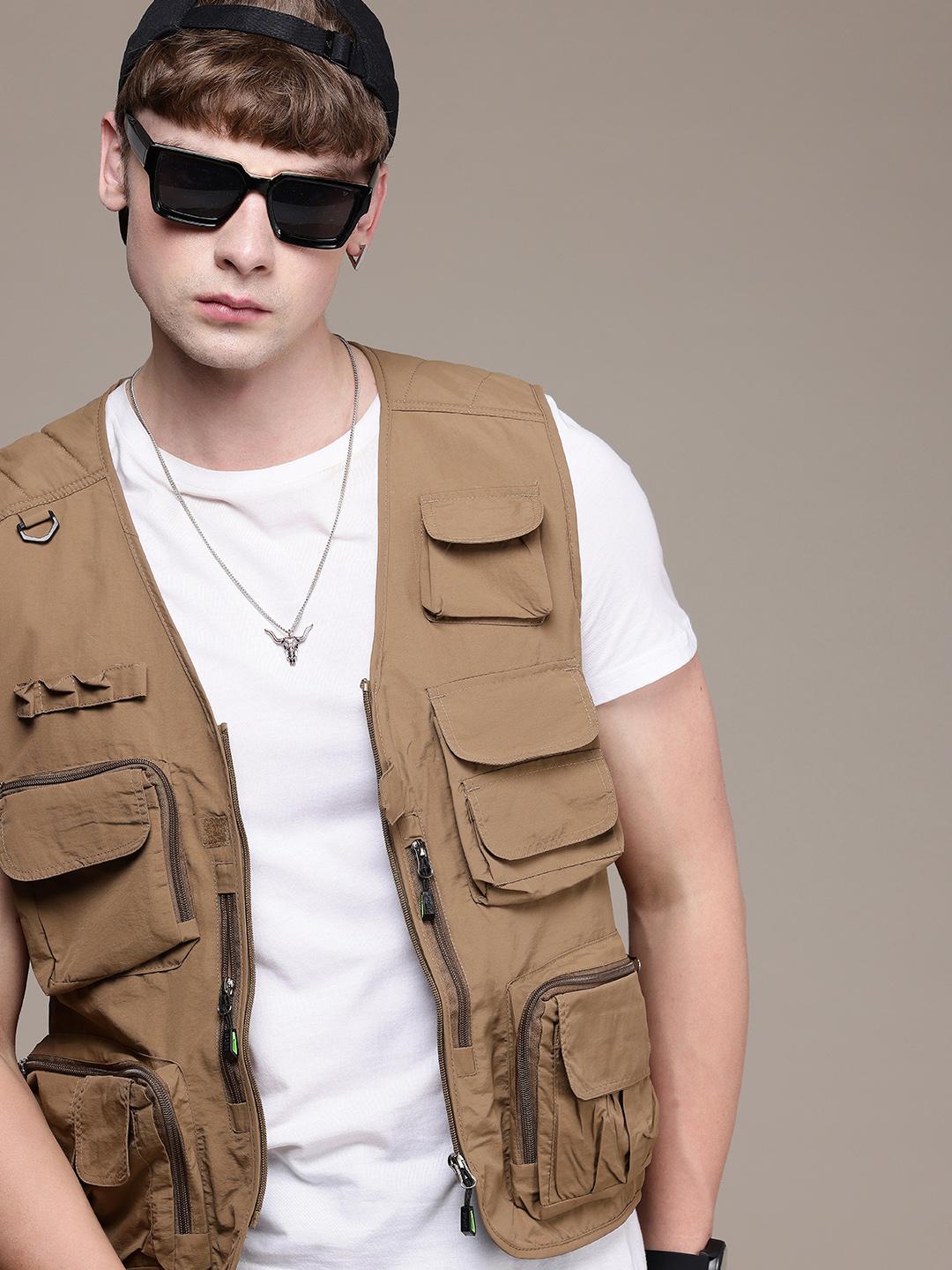 Buy The Roadster Life Co. Pockets Details Collarless Sleeveless