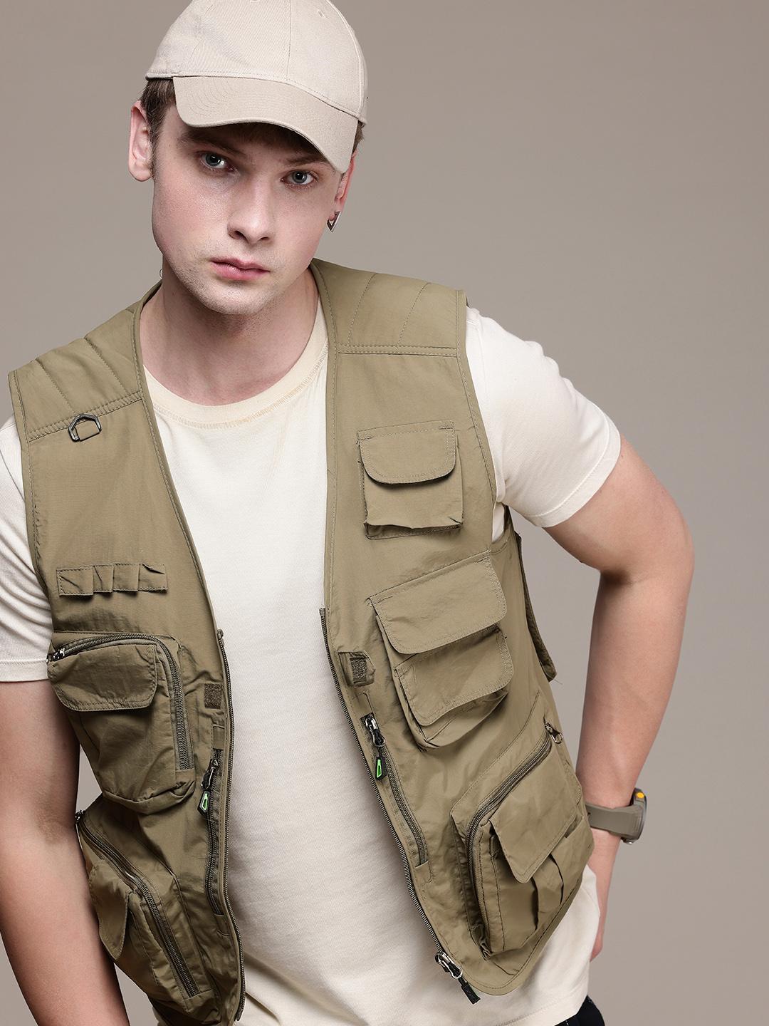 Buy The Roadster Life Pockets Details Collarless Sleeveless