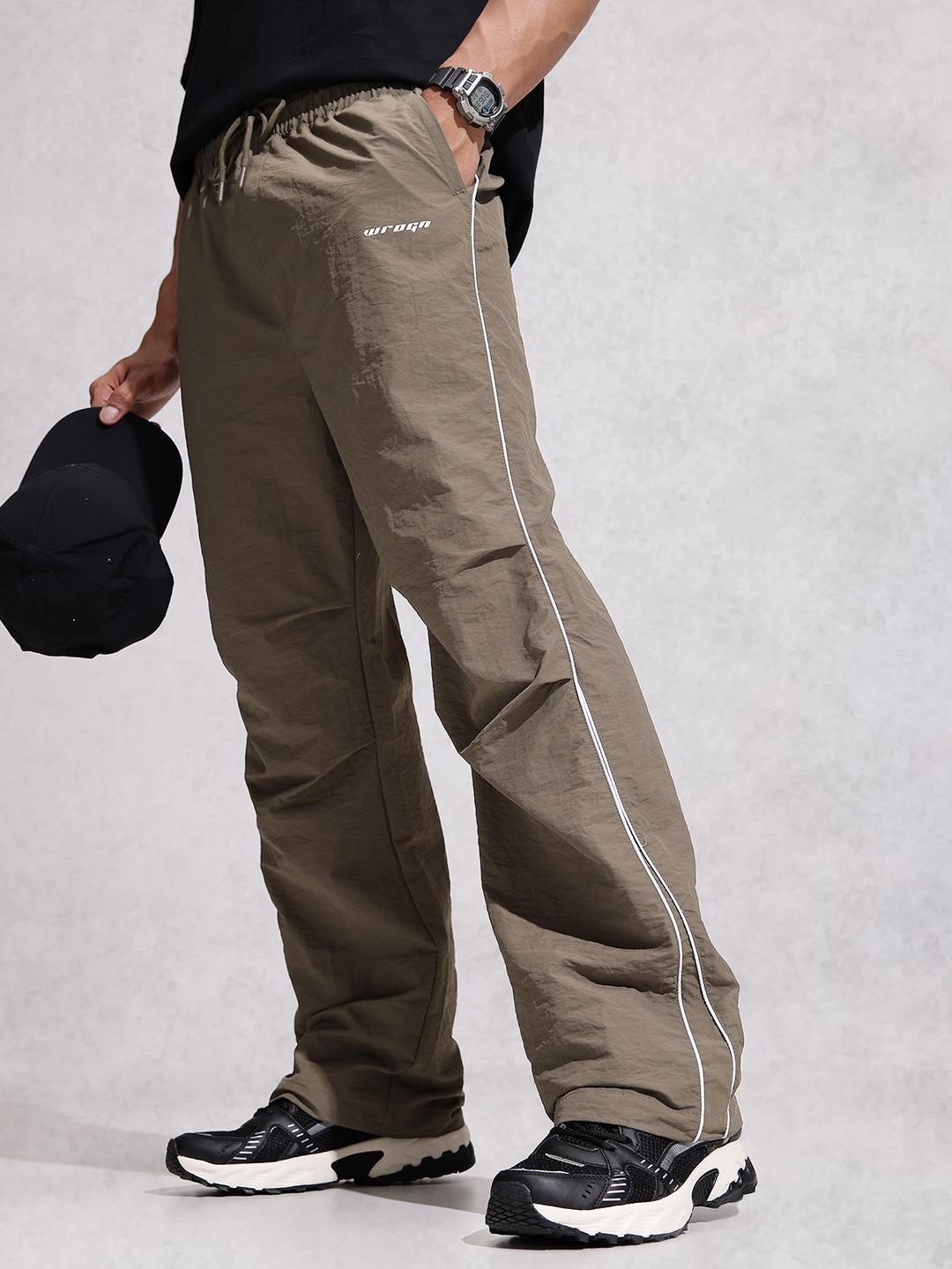 Buy WROGN Men Oversized Track Pants With Side Piping Detail