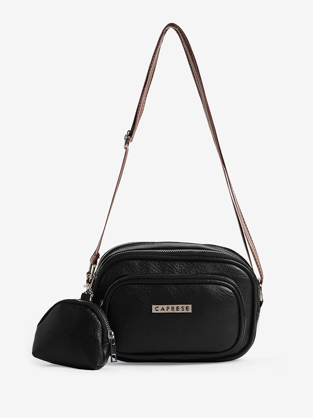 Caprese Tyko Women Black Medium Sling Bag