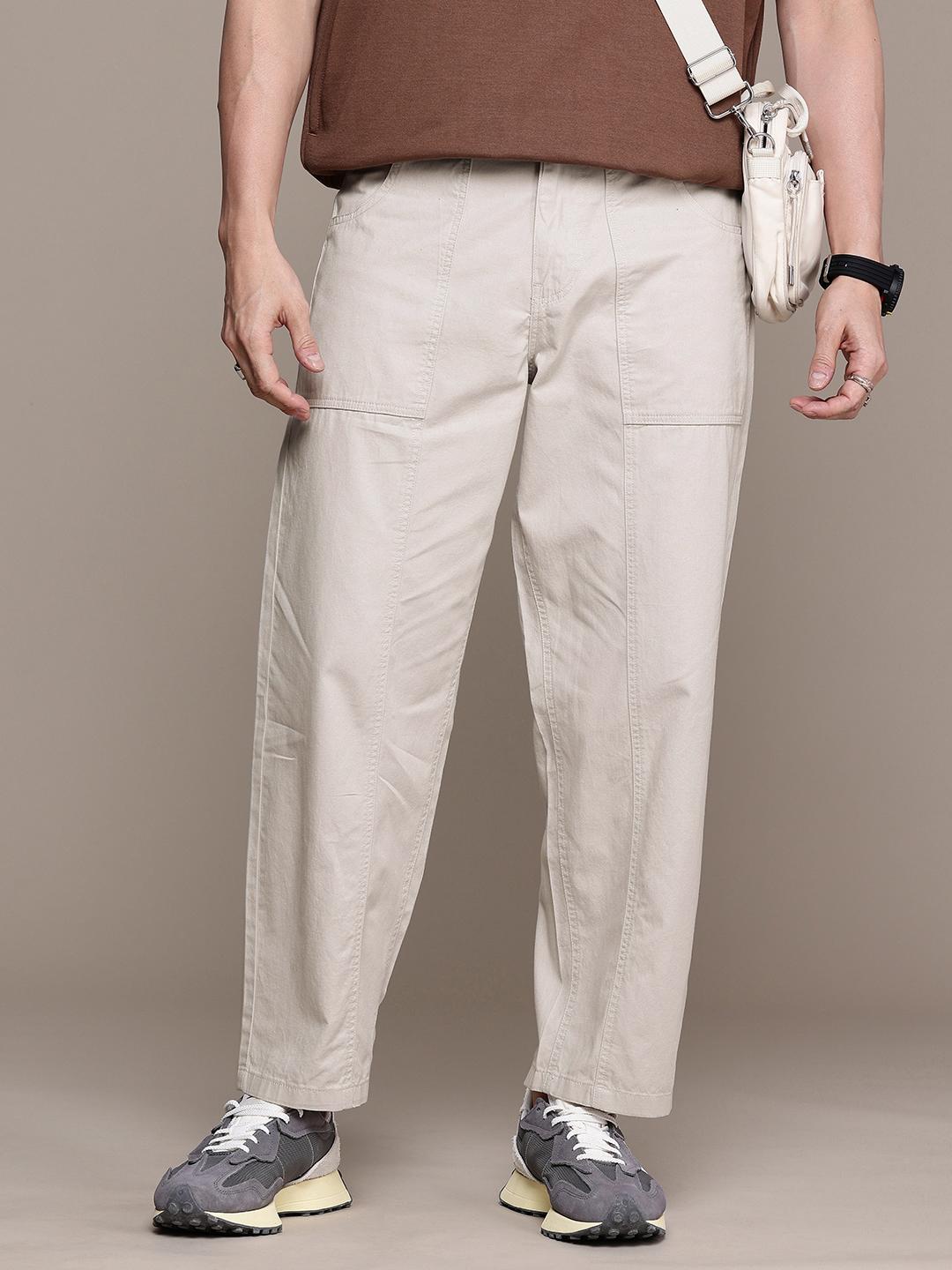 WROGN Men Oversized Cotton Chinos Trousers - Image 1