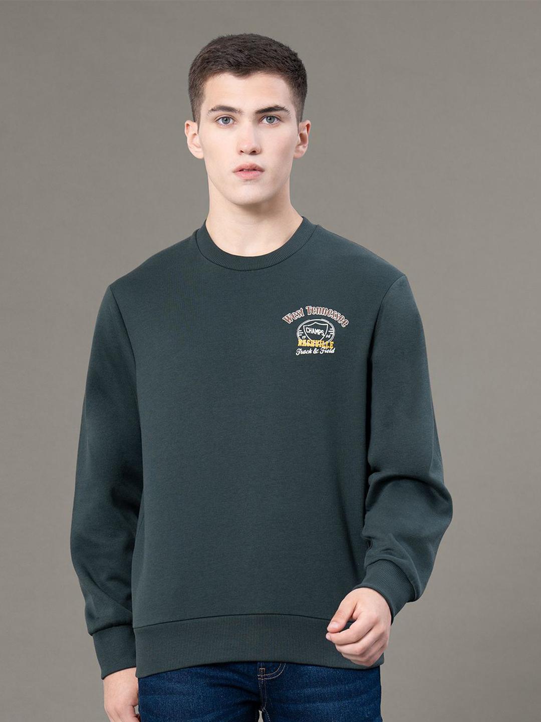 Buy Red Tape Men Graphic Print Fleece Round Neck Baggy Fit