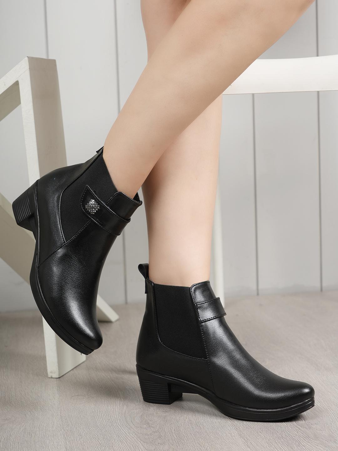 Block Heel Extra Wide Fit Ankle Boots Ladies The Roadster