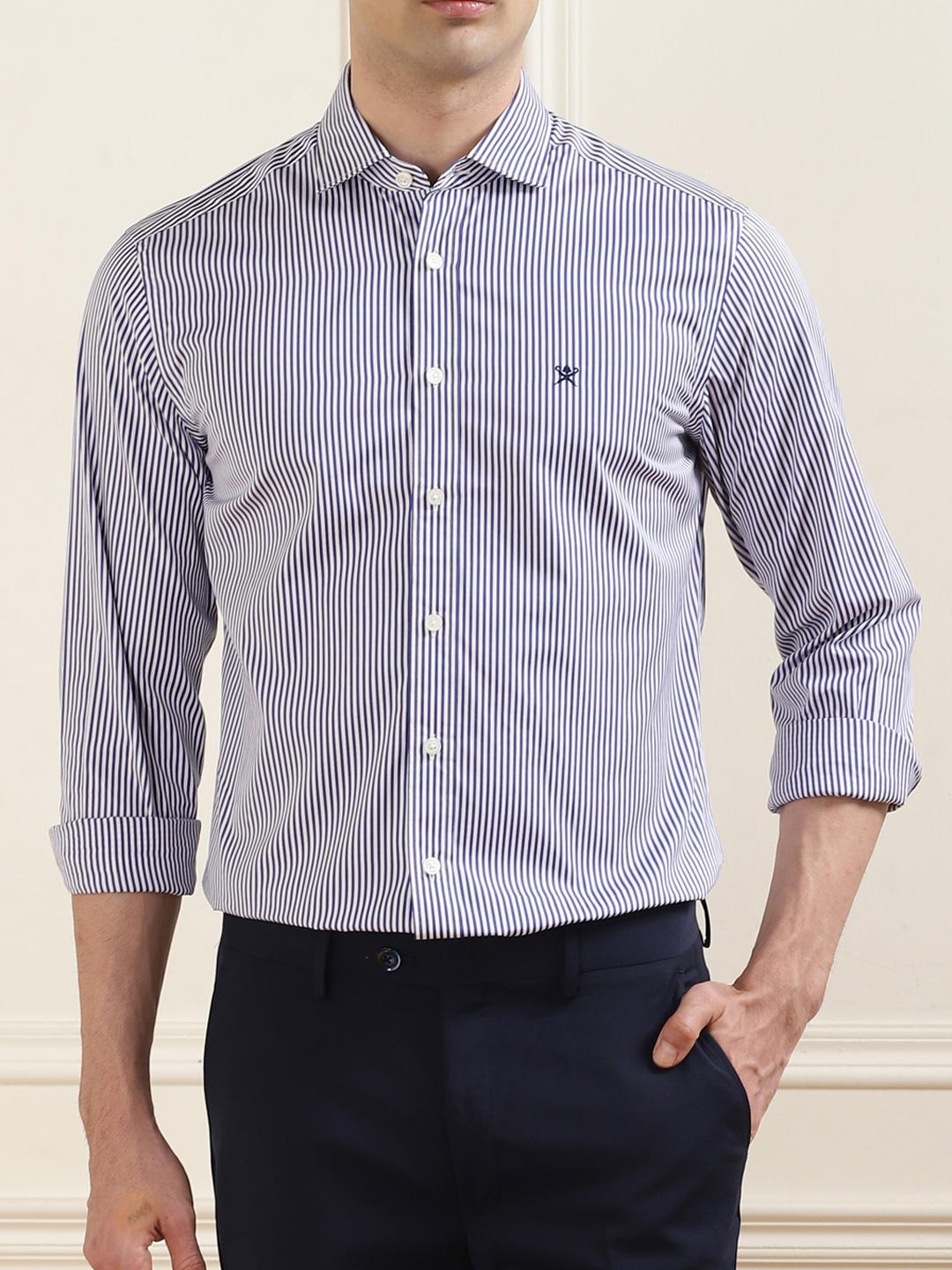 Buy HACKETT LONDON Men Slim Fit Multi Stripes Opaque Striped