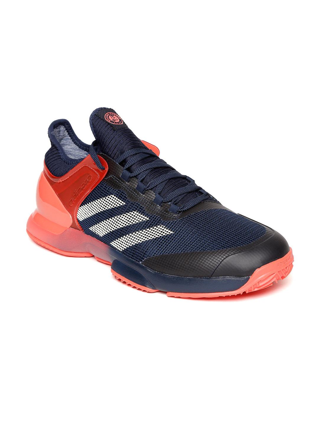 Buy ADIDAS Men Navy Blue Coral Orange ADIZERO UBERSONIC CLAY