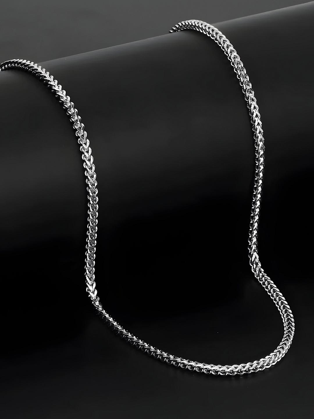 Minprice Men Stainless Steel Silver-Plated Link Chain - Image 1