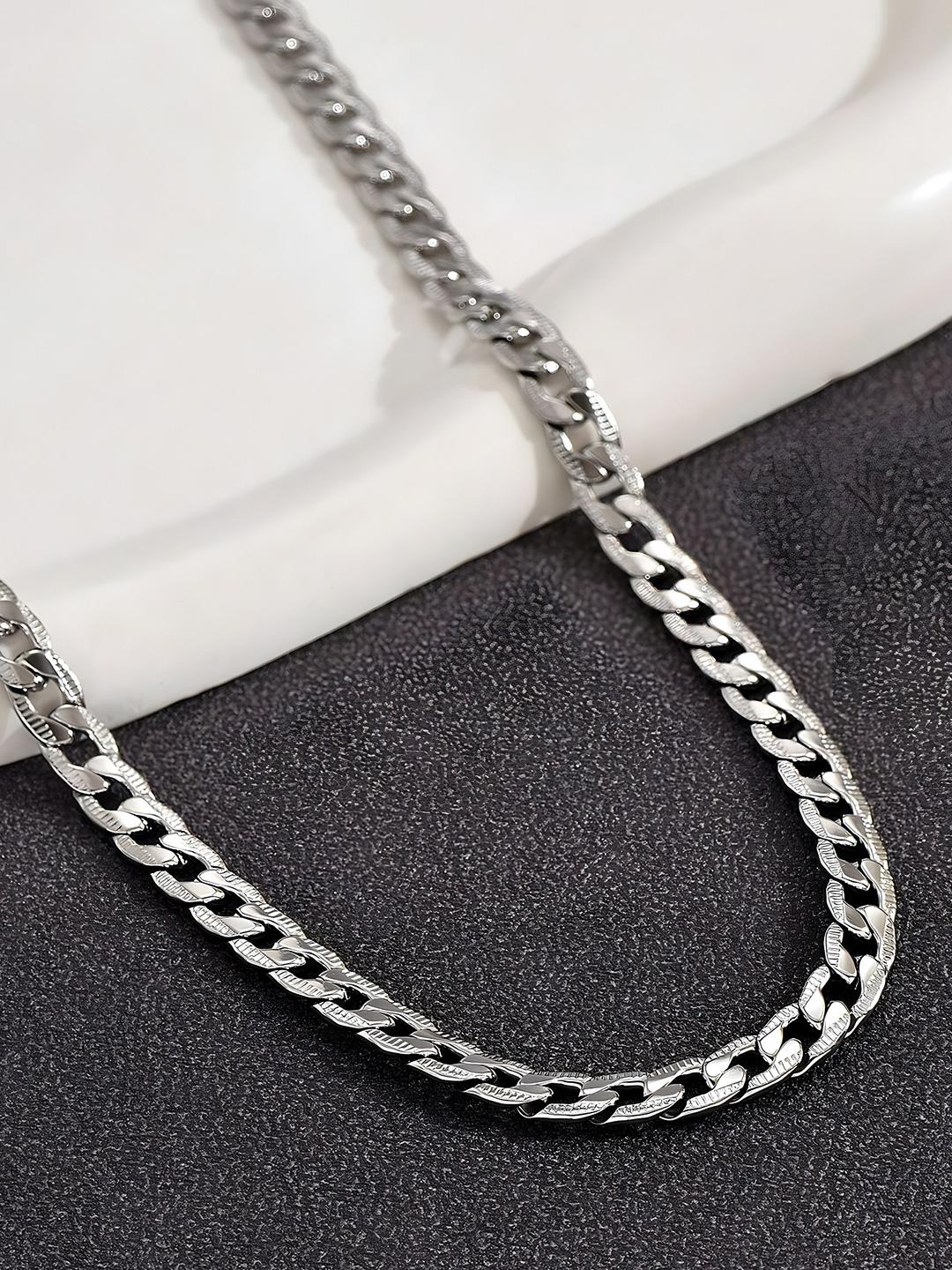 Buy Minprice Men Stainless Steel Silver-Plated Link Chain