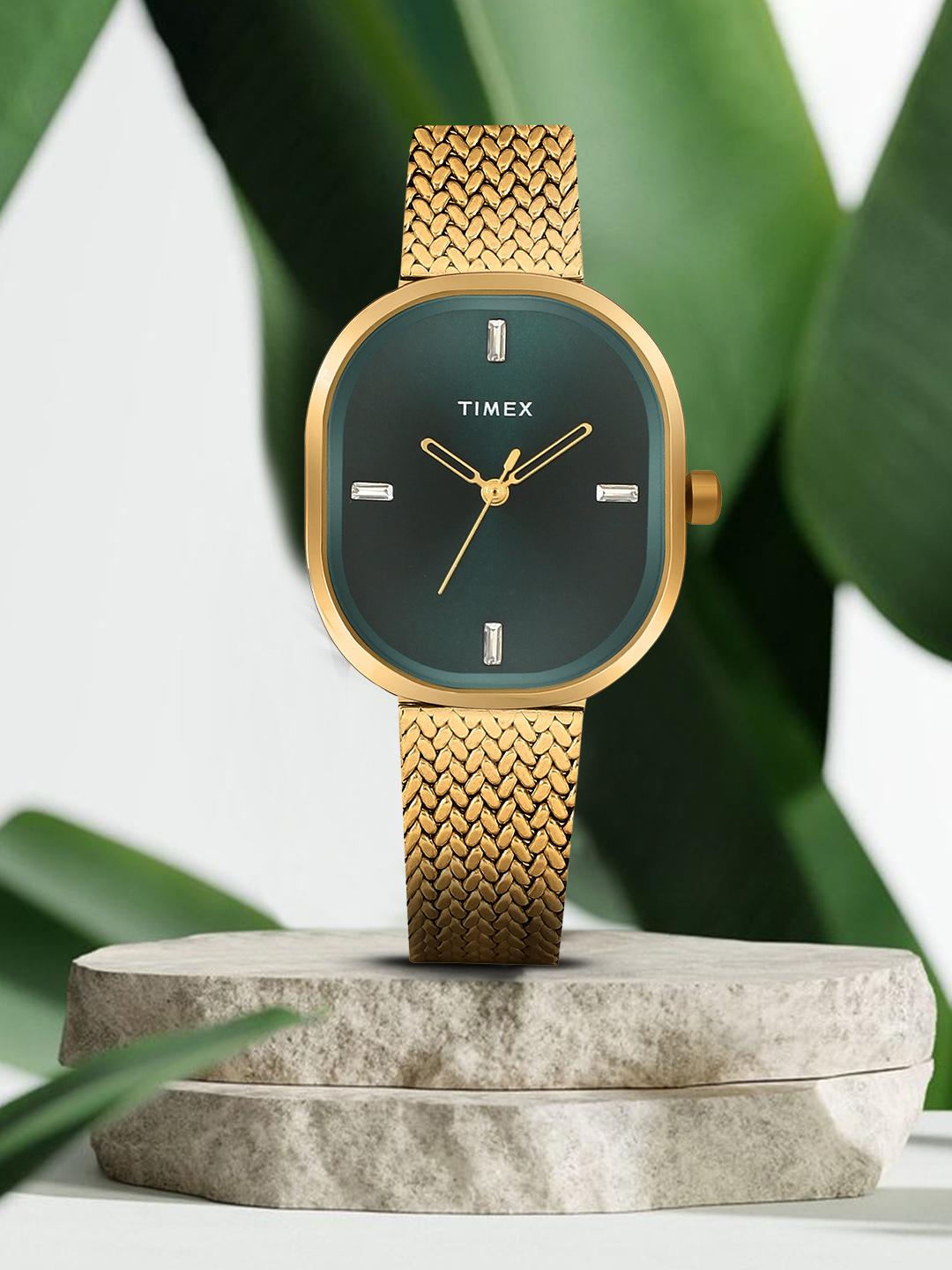 Timex Square 28mm Green Dial Women Watch - Image 1