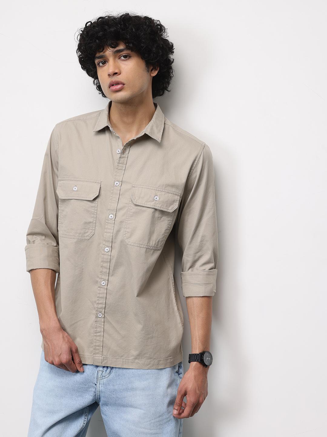 ether Pure Cotton Longline Casual Shirt - Image 1