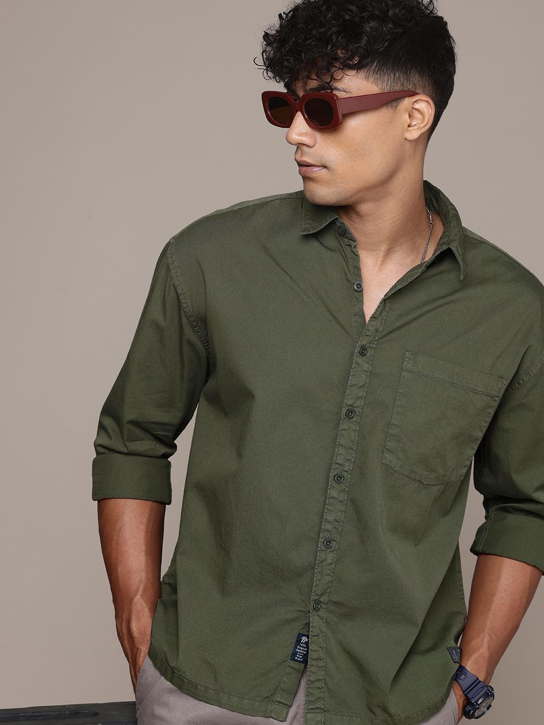 Roadster Life Co. Relaxed Fit Drop-Shoulder Cotton Casual Shirt