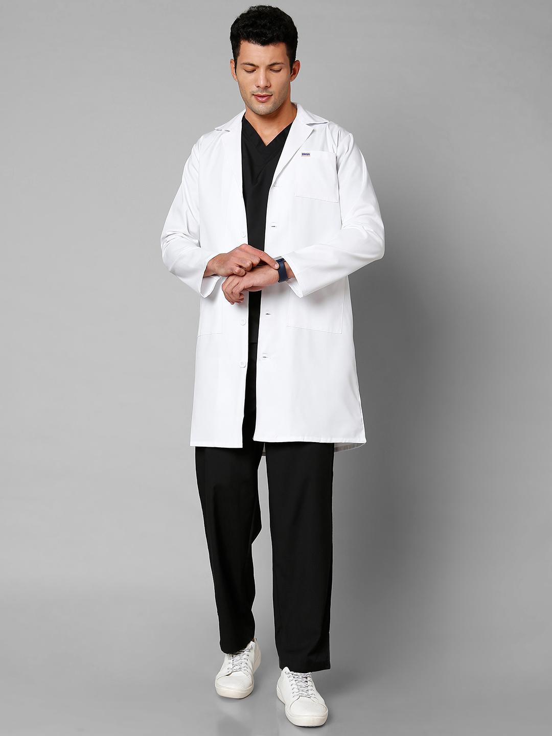 KNYA Men Medical Long Lab Coat Apron