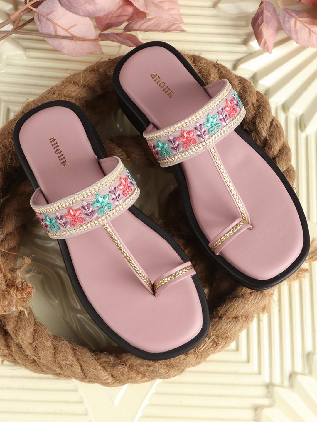 Buy Anouk Women Embellished Ethnic One Toe Flats Flats for Women