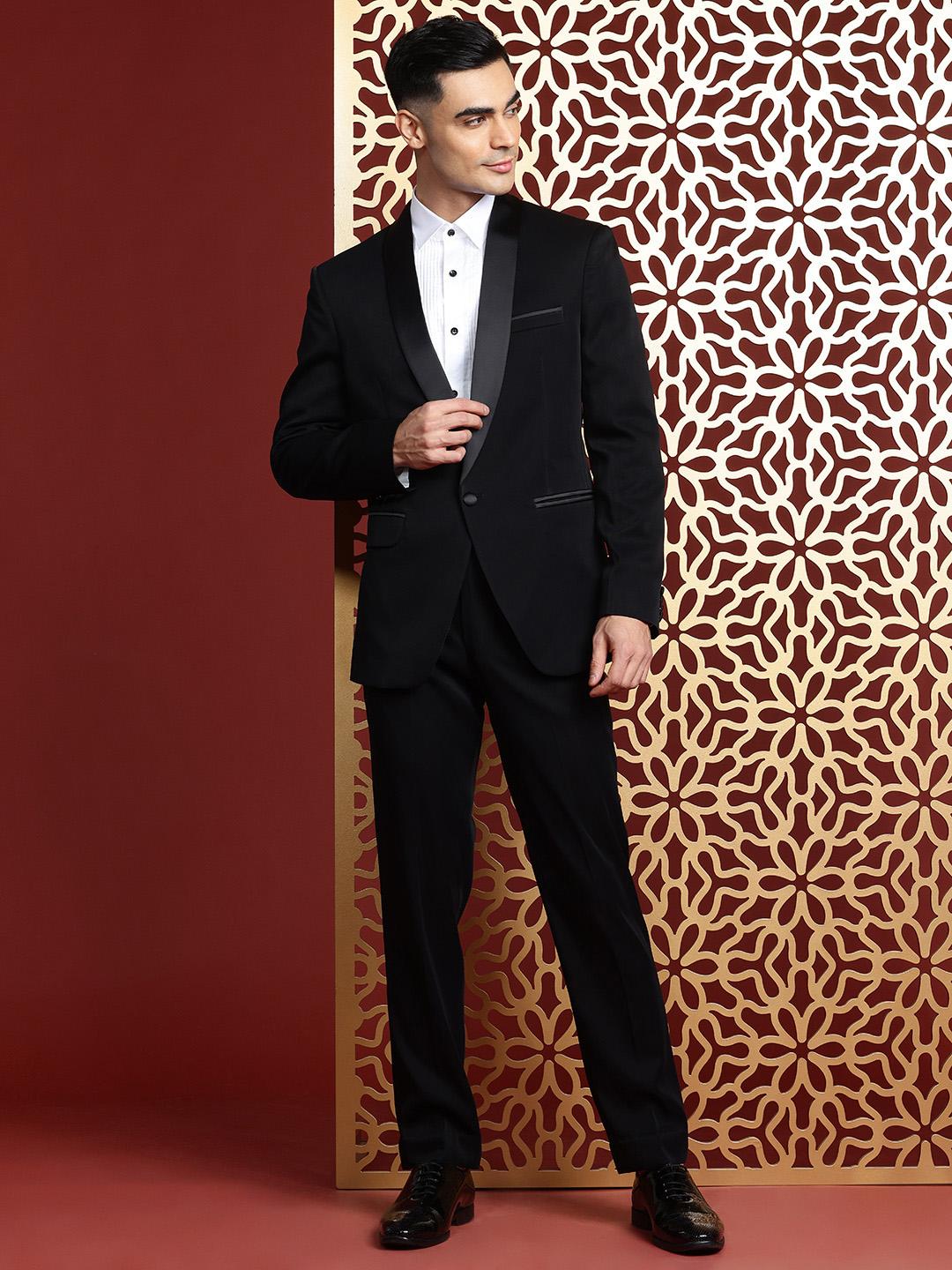 Black Tie Black Tuxedo Trousers Mens Men's Tuxedo Trousers Black