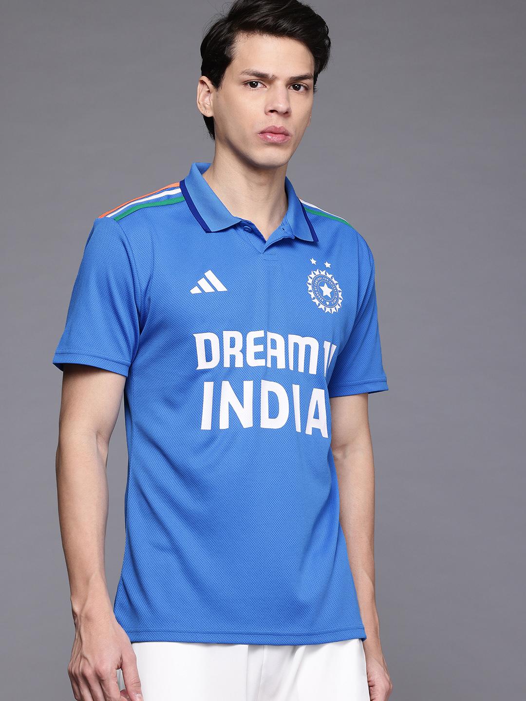 Buy ADIDAS Typography Printed Indian Cricket Team Jersey T-shirt