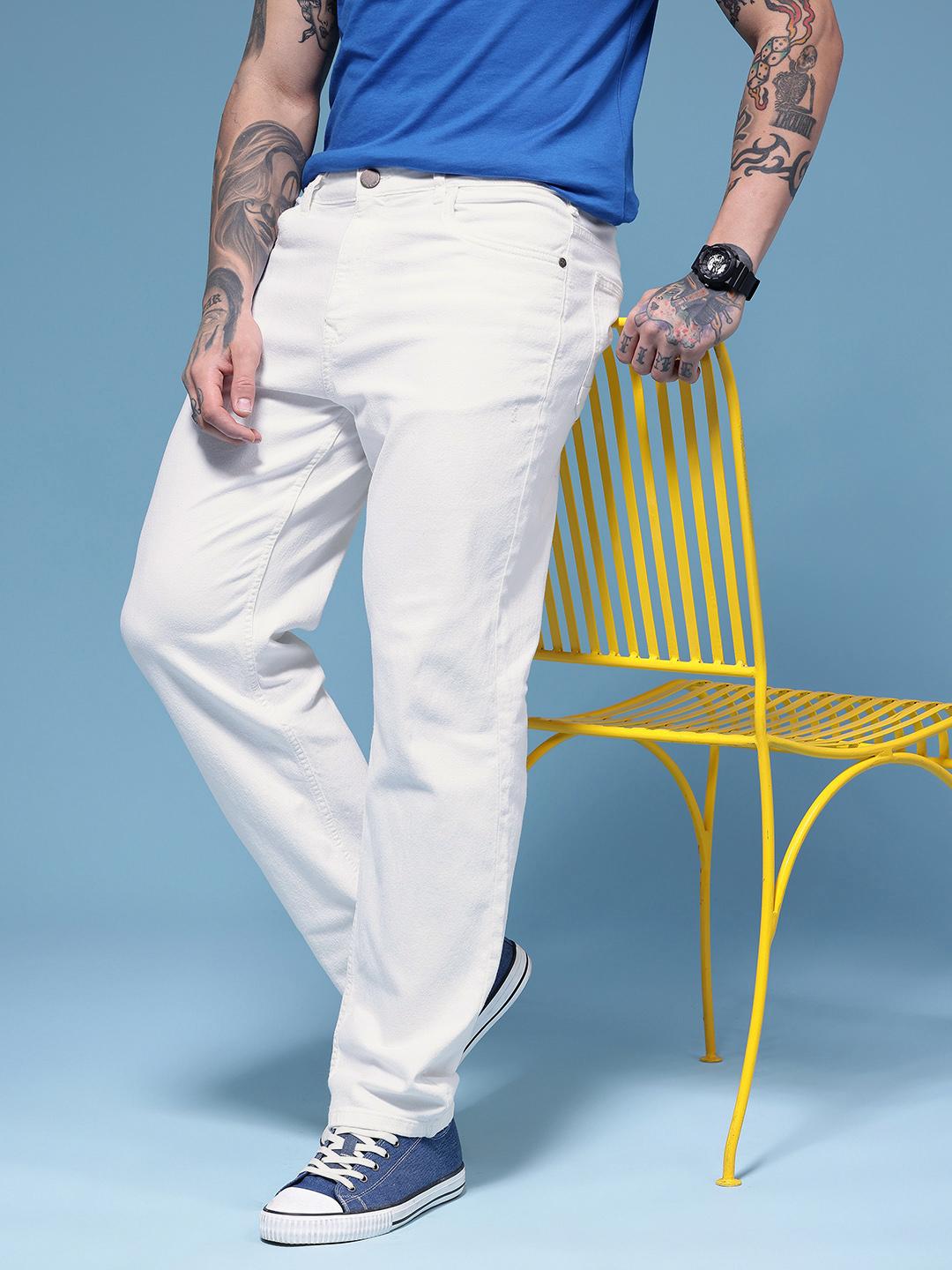 HERE&NOW Men Straight Fit Mid-Rise Jeans - Image 1