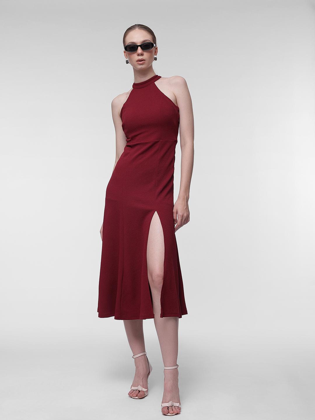 Buy French Connection Women Halter Neck Fit & Flare Sleeveless Midi Dress -  Dresses for Women 31987288 | Myntra