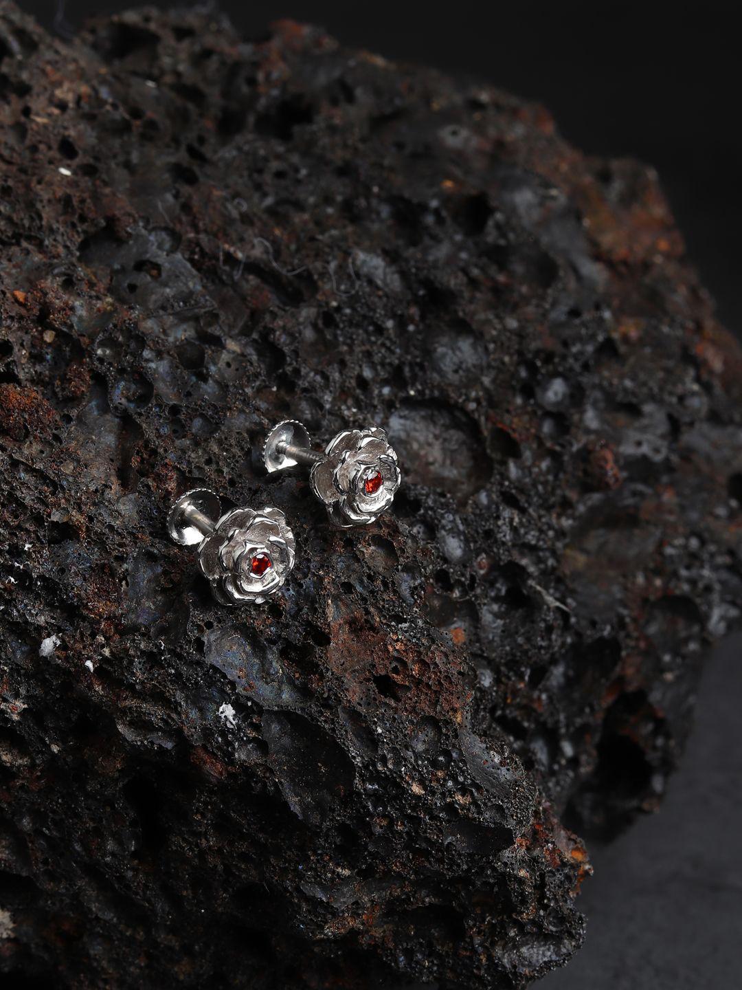 AKSHAT SAPPHIRE 92.5 Sterling Silver Cubic Zirconia Studded Earrings - Image 1