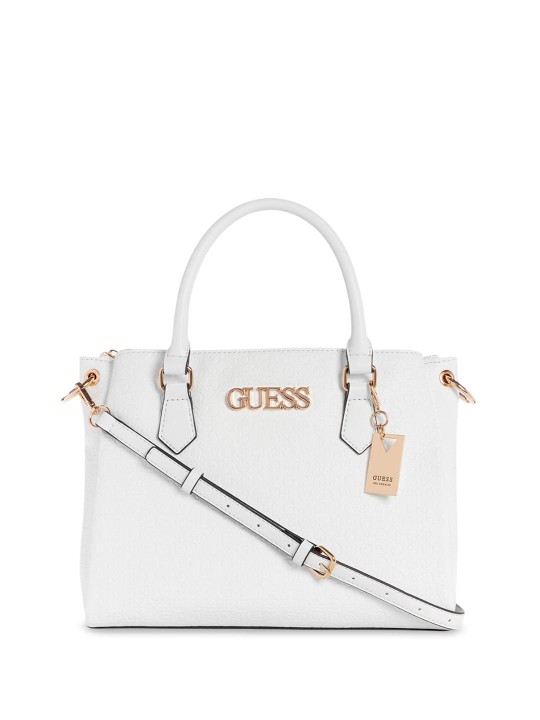 GUESS Detachable Strap Applique Structured Satchel Bag - Image 1