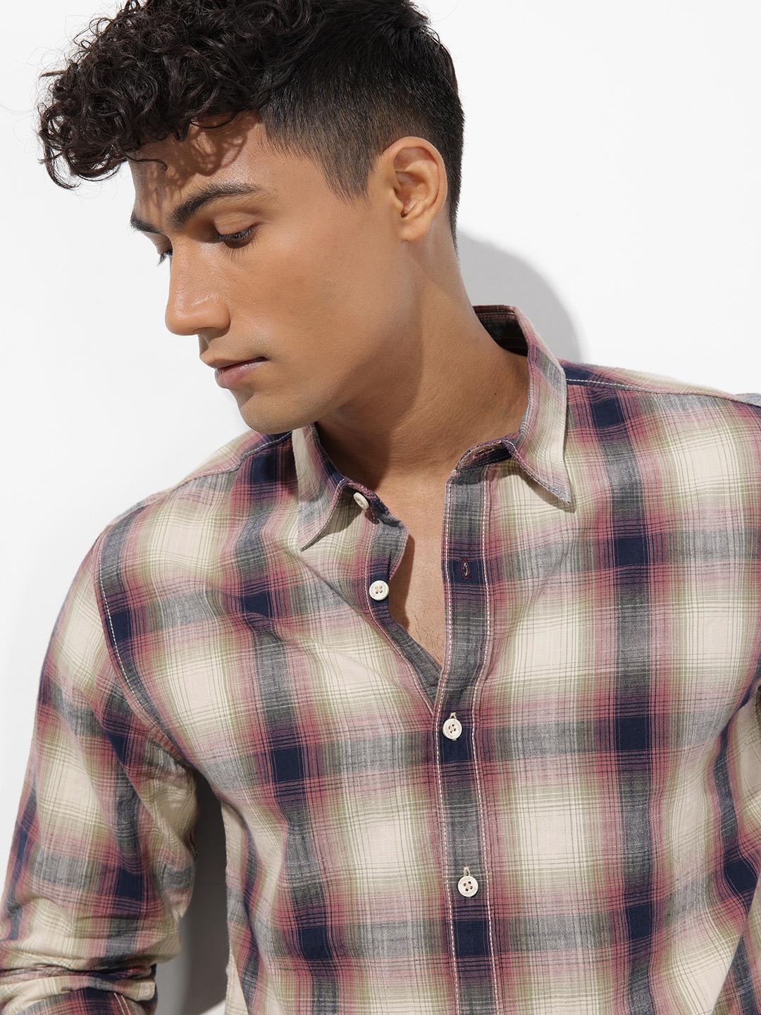 Roadster Checked Cotton Casual Shirt - Image 1