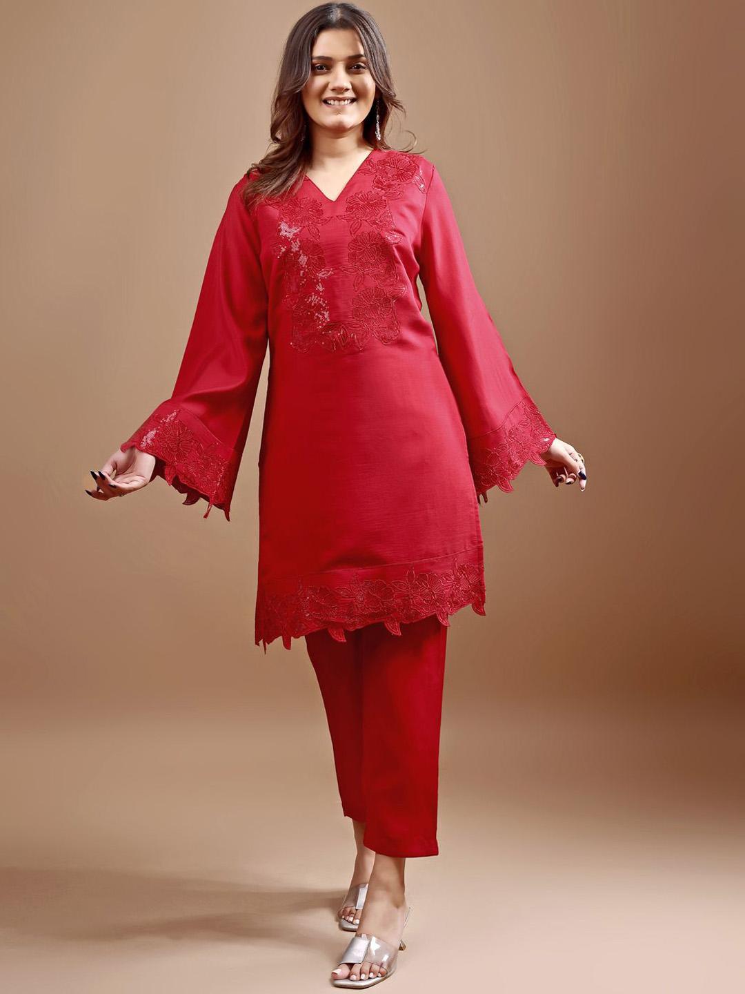 Tikhi Imli Embellished V-Neck Tunic With Trouser