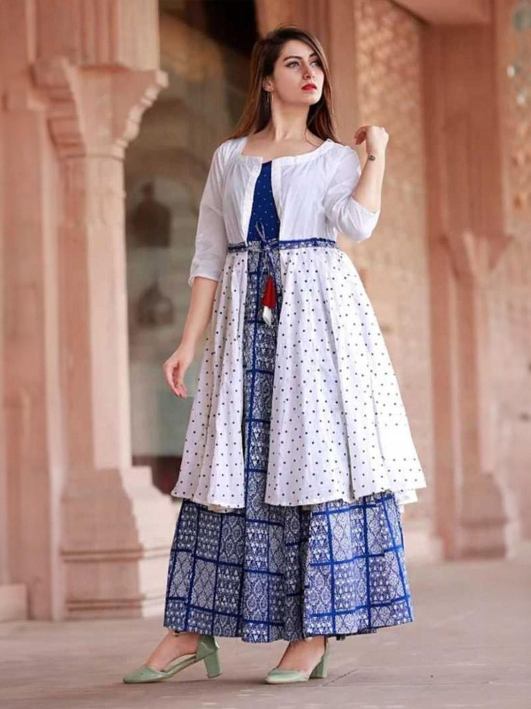 Buy Niona Women Printed Maxi Dress With Shrug - Ethnic Dresses for Women 32098685 | Myntra Buy Niona Women Printed Maxi Dress With Shrug - Ethnic Dresses for Women 32098685 | Myntra