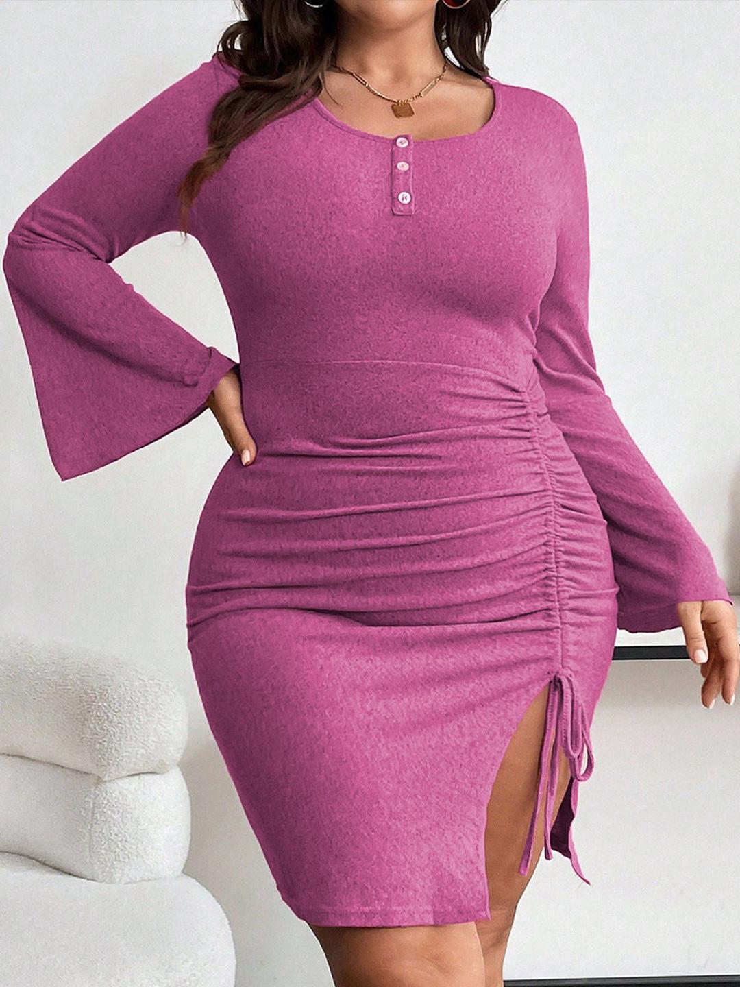 DressBerry Curve Plus Size Pleated Bodycon Dress