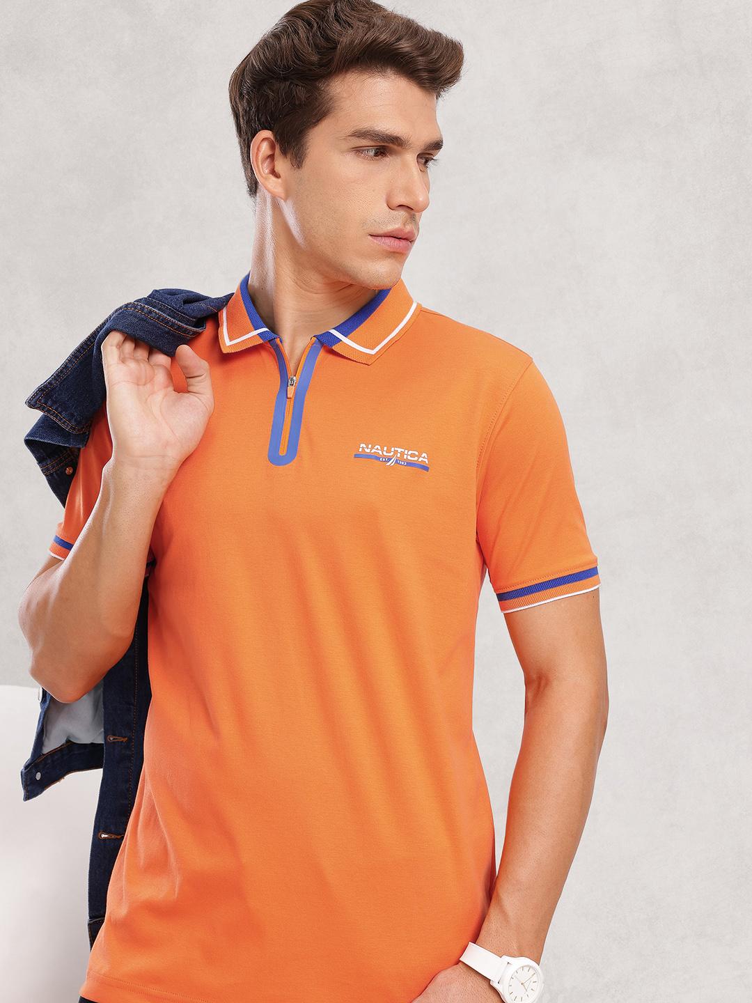 Buy Nautica Men Polo Collar Pure Cotton T-shirt - Tshirts for Men
