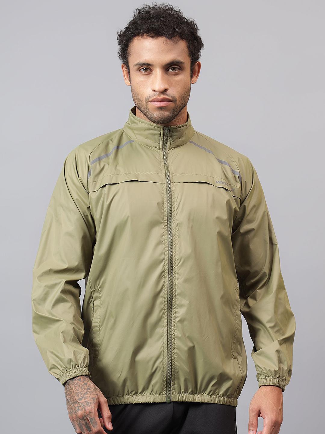 Buy VECTOR X Men Mock Collar Solid Sports Windcheater Sporty