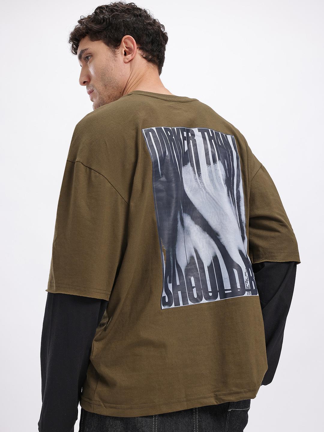 glitchez Graphic Printed Drop-Shoulder T-shirt - Image 1