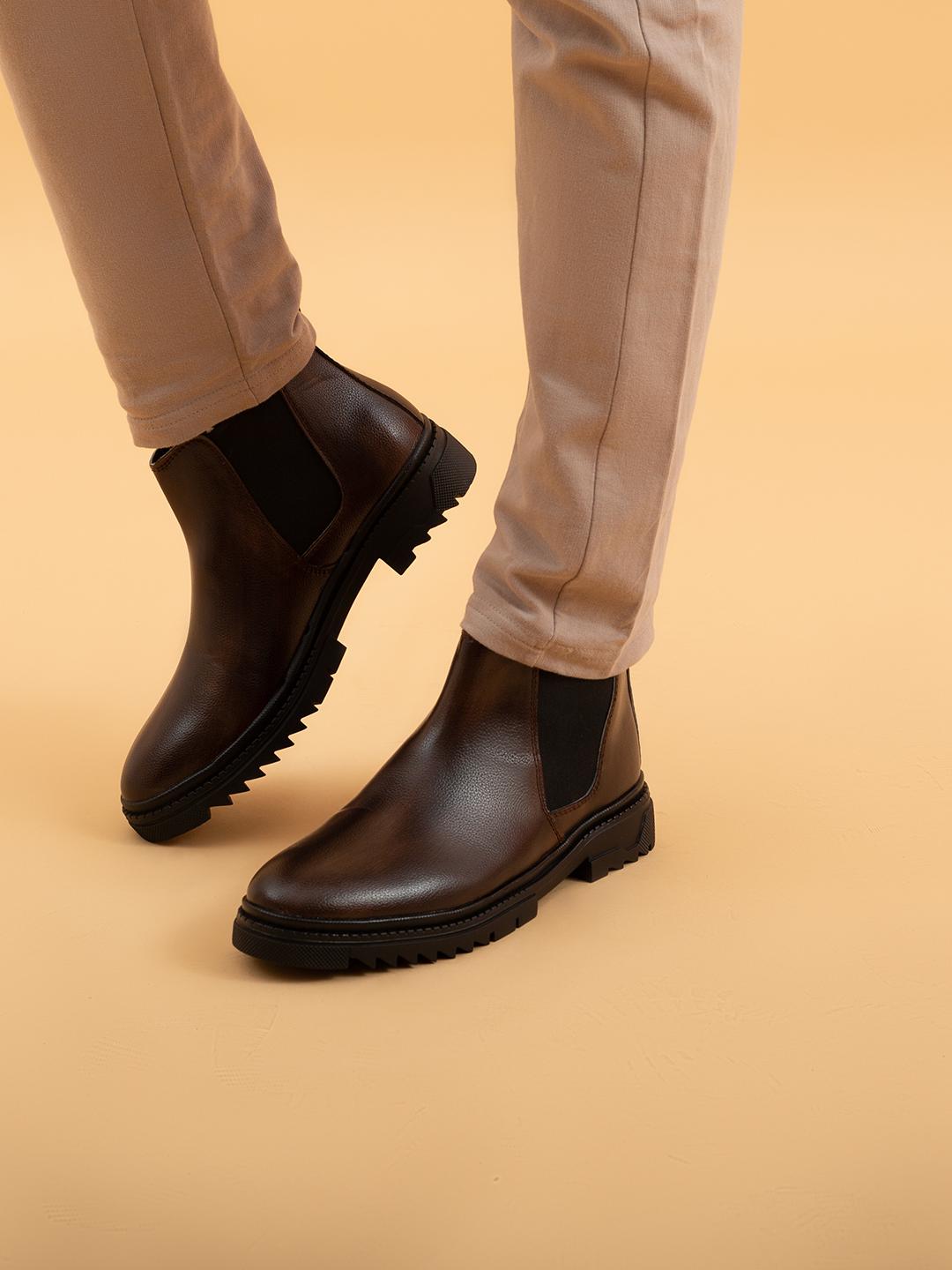 Leather Boot Mens Dress Boots 218 Big Fox Men Chelsea Boots