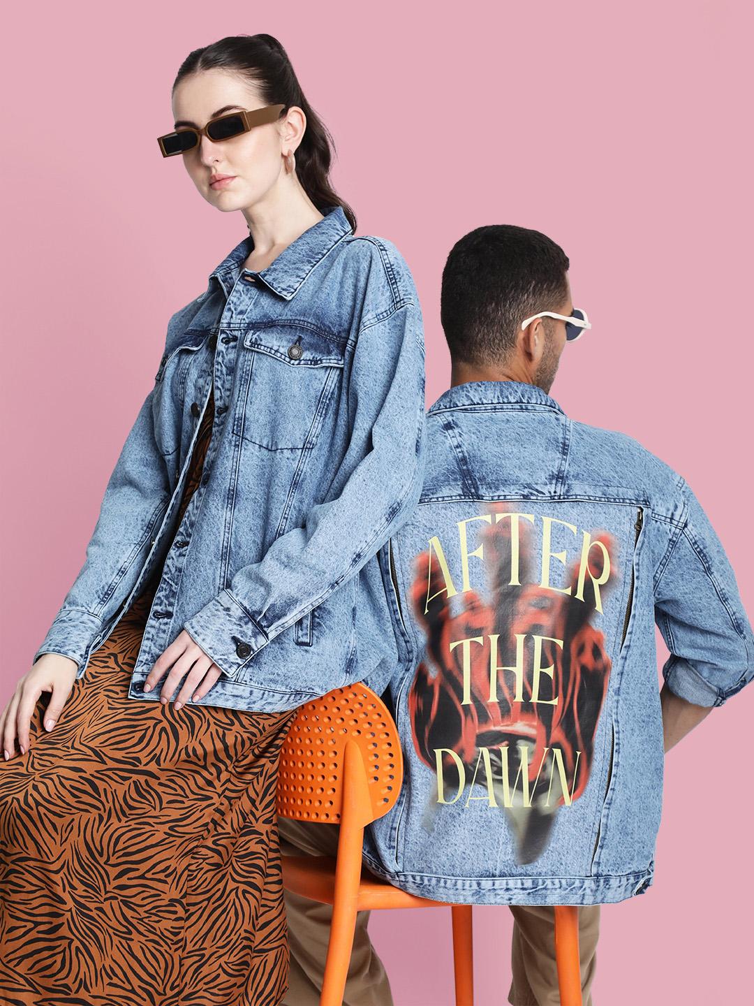 Buy Bene Kleed Unisex Typography Printed Cotton Oversized Denim