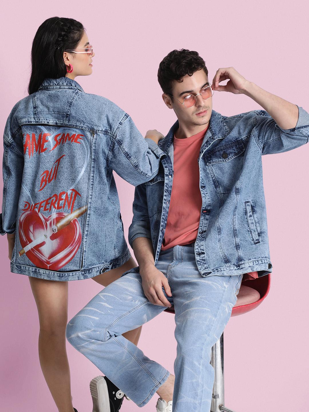 Buy Bene Kleed Men Spread Collar Graphic Printed Casual Denim With