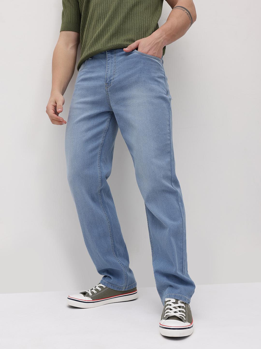 Buy The Roadster Life Co. Men Straight Fit Mid-Rise Light Fade