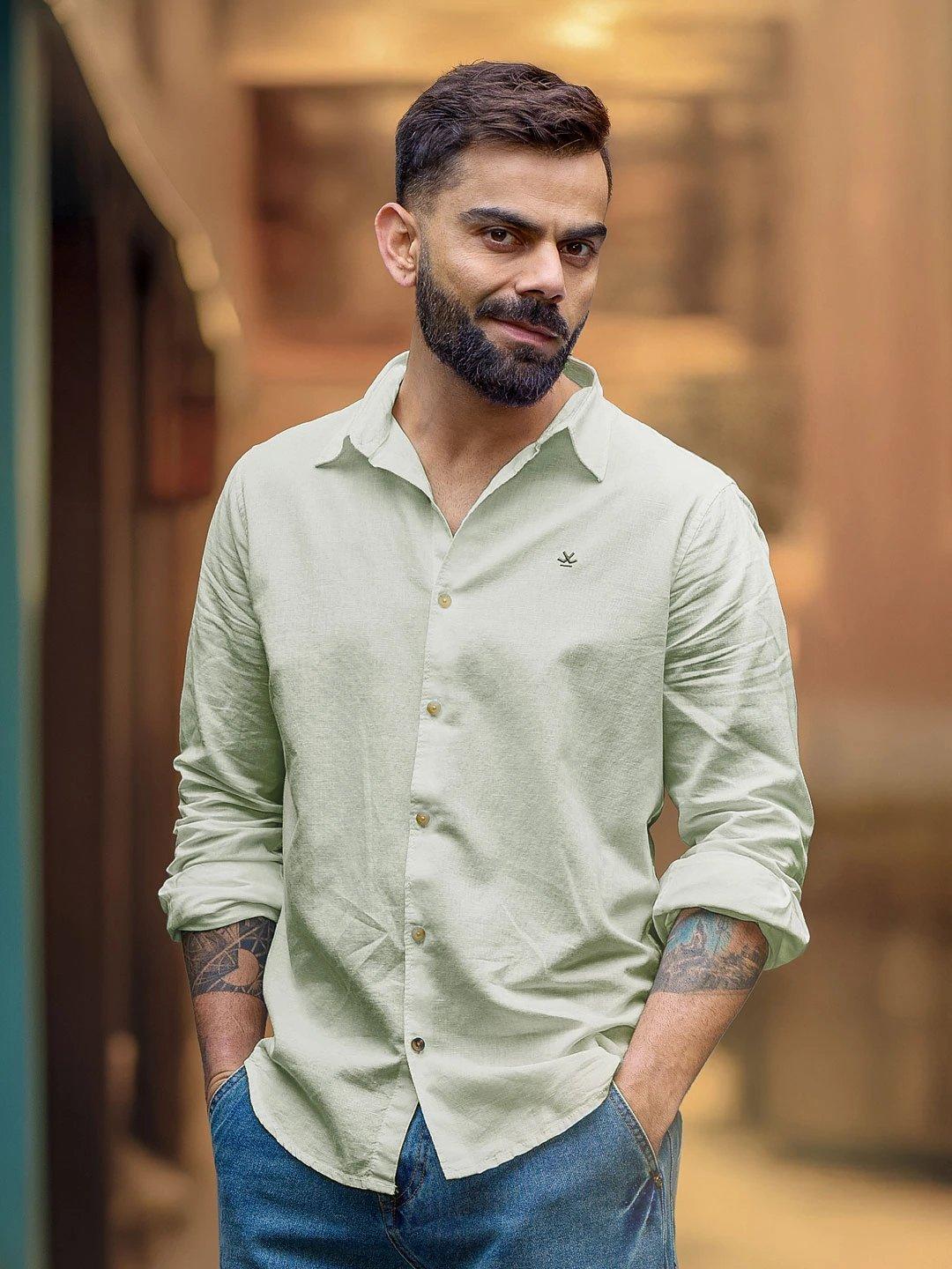 WROGN Men Comfort Fit Spread Collar Solid Casual Shirt