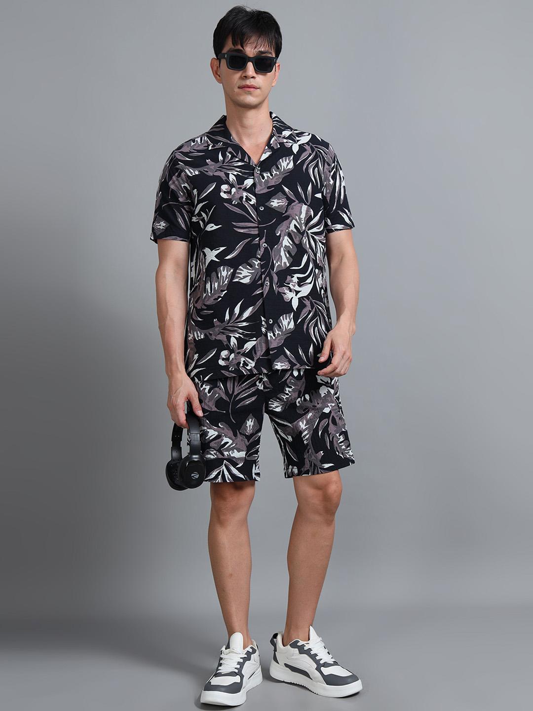 Buy StitchX Men Cotton Printed Beach Shirt & Short Co Ord Set