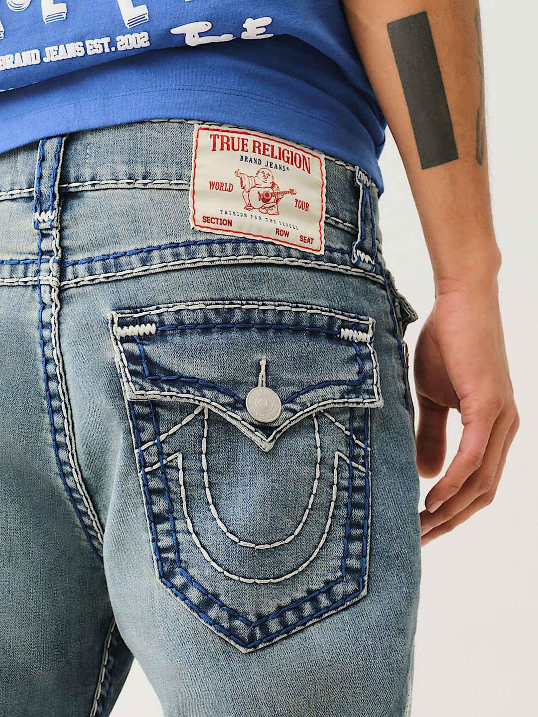 Buy True Religion Super T Ricky Straight Fit Mid Rise Washed Jeans