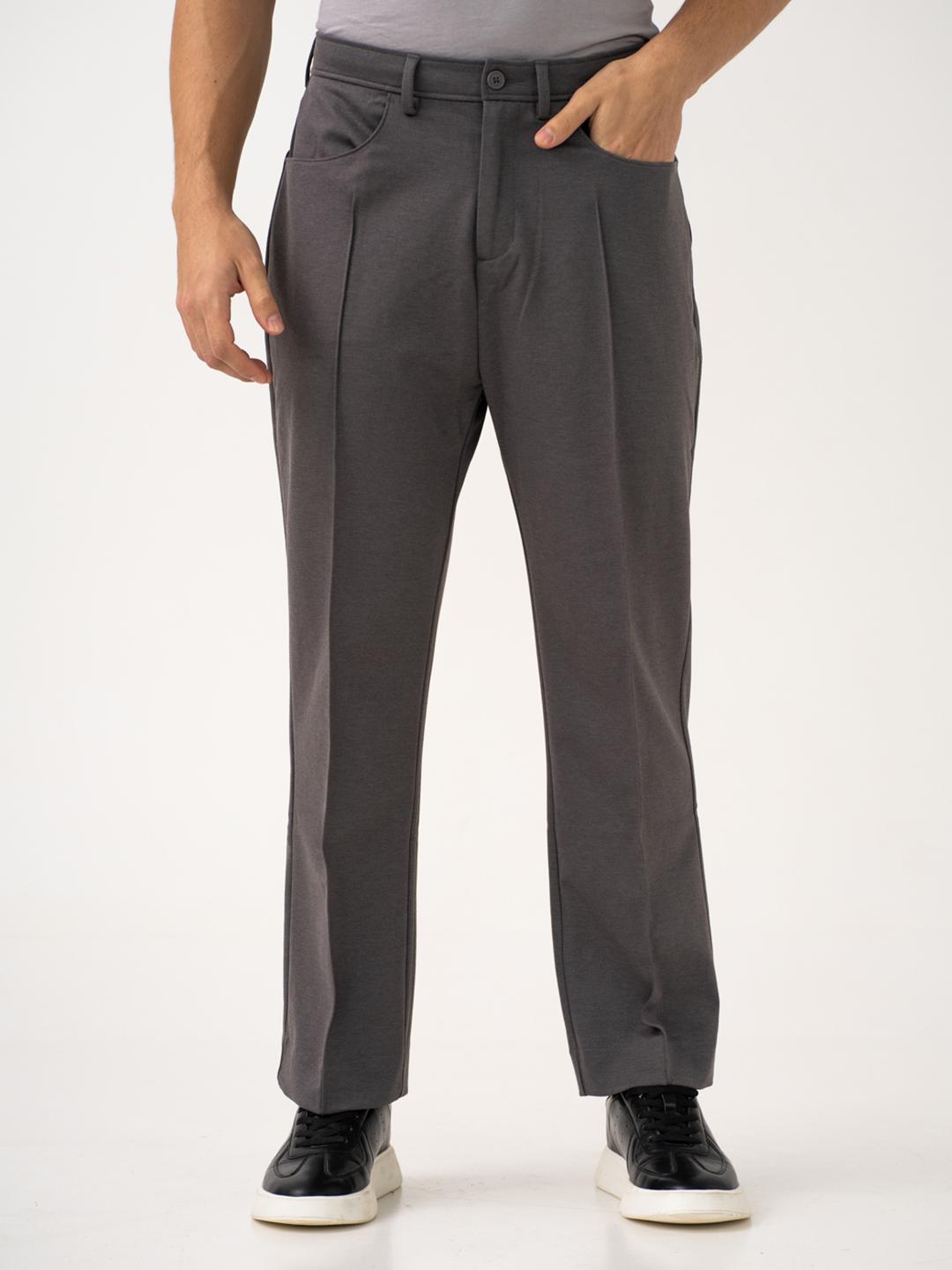 Buy The Pant Project Men Pablo Grey Korean Relaxed-Fit Knitted - Main Image