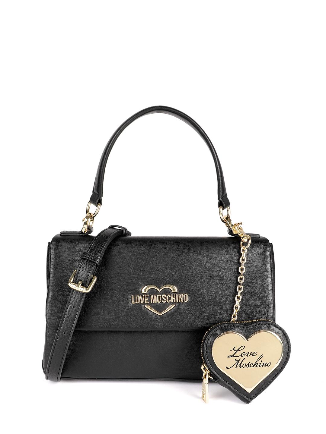 MOSCHINO インポートブラック パーティーバック、コスメバック Buy LOVE MOSCHINO Structured Satchel Bag With Pouch - Handbags for