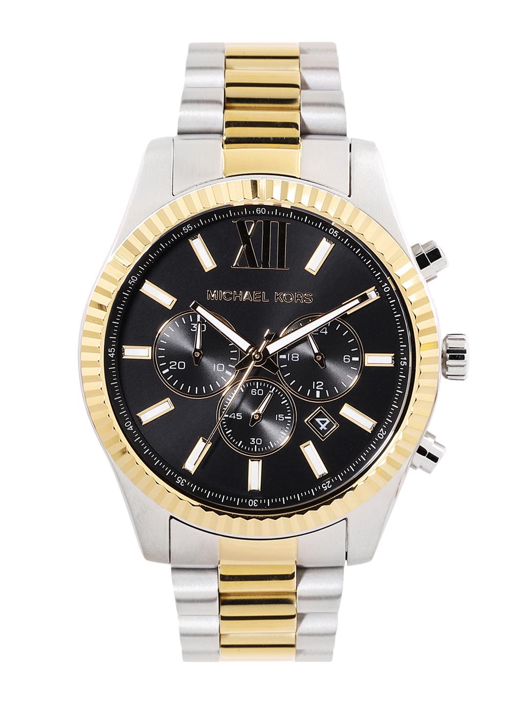 Michael Kors Men Lexington Two Tone Dial Stainless Steel Straps Analogue  Watch MK9207I