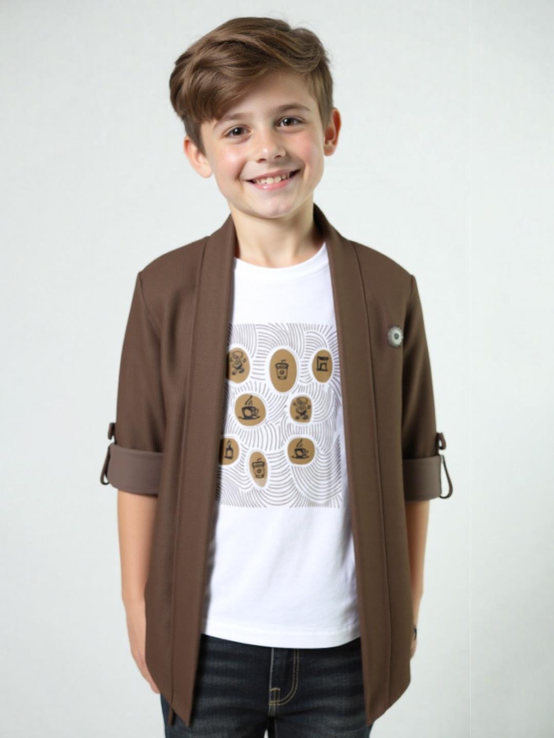 Buy CHARCHIT Boys Lapel Shrug With T-Shirt Shrug for Boys