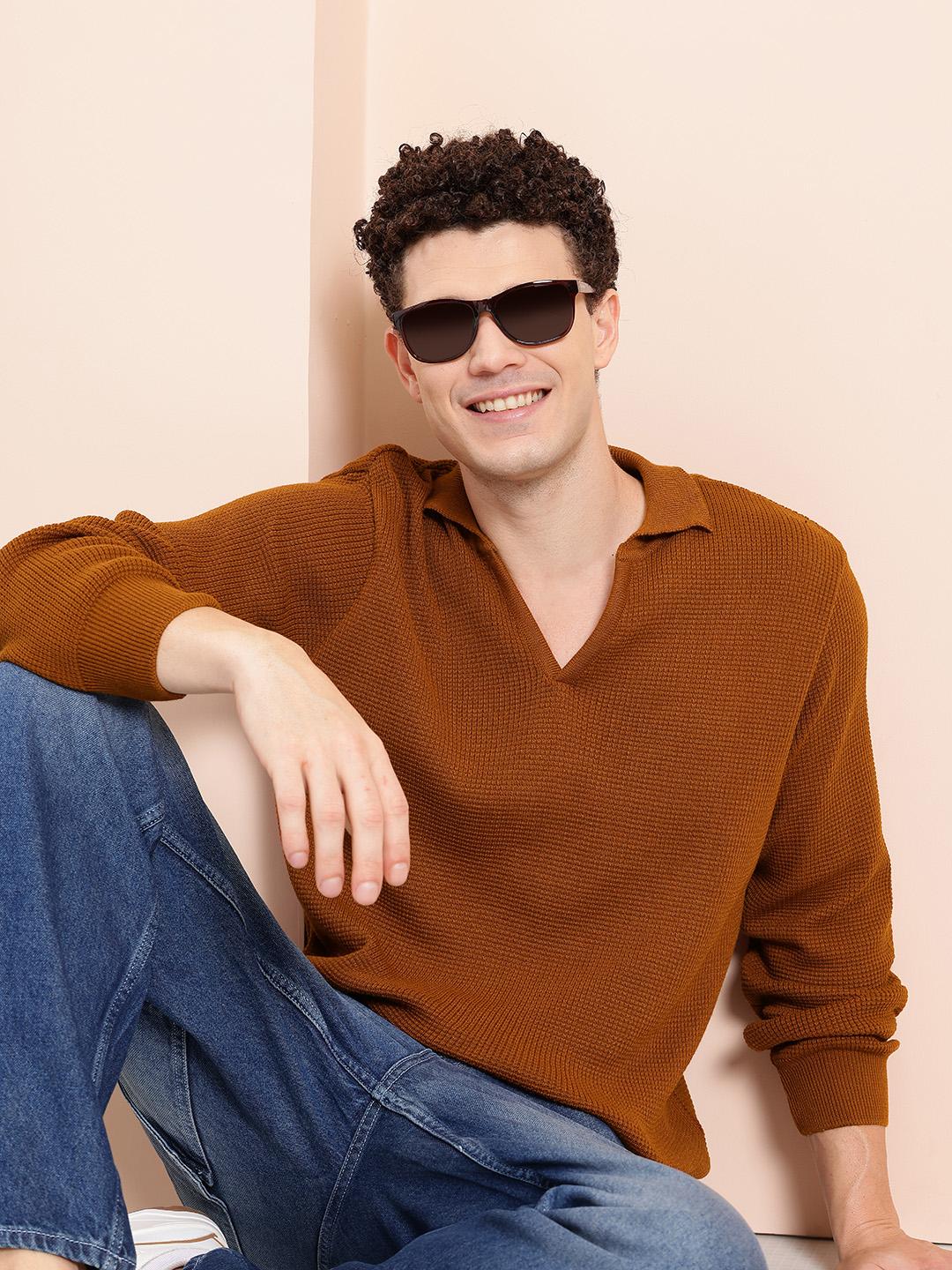 Mast & Harbour Polo Collar Textured Pullover - Image 1