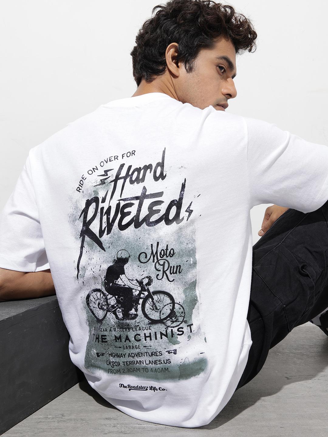 Roadster Men Printed Relaxed Fit Drop-Shoulder T-shirt - Image 1