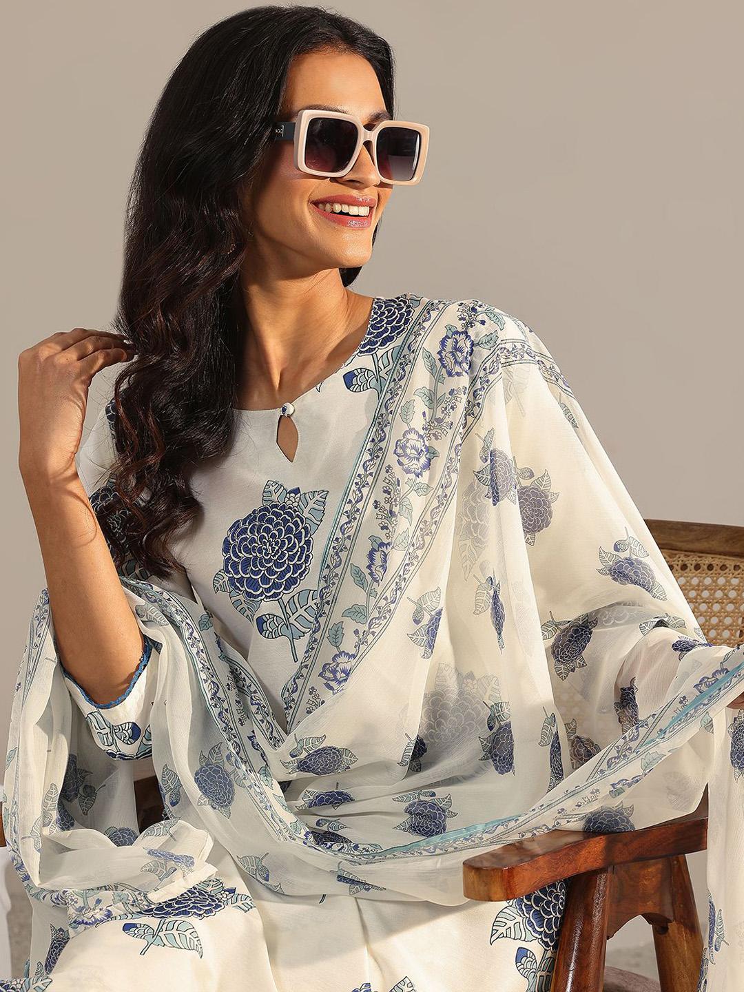 Libas Women Floral Printed Kurta with Trousers & Dupatta
