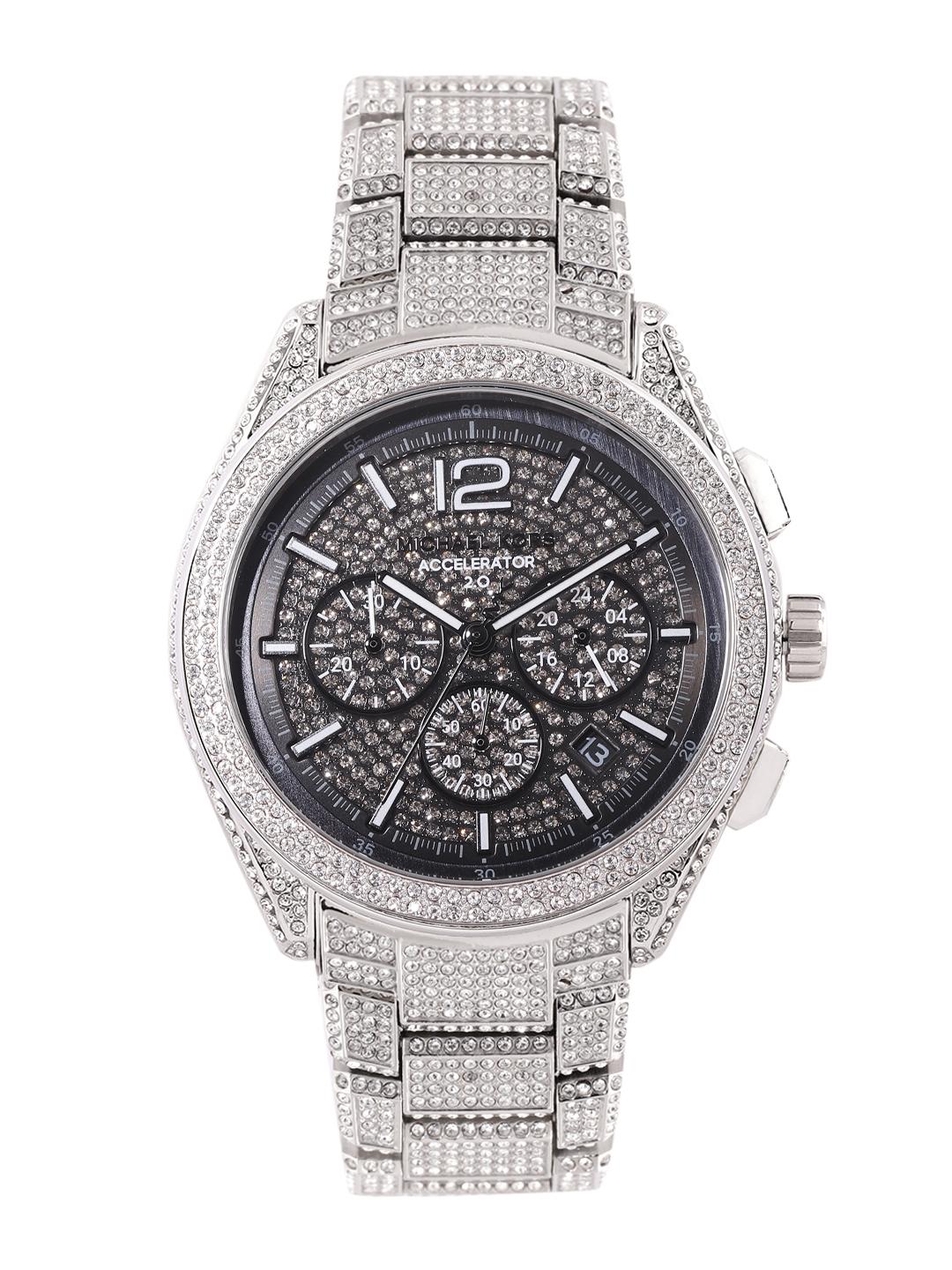 Chronograph Watch Silver Diamond Michael Kors Watch Michael Kors