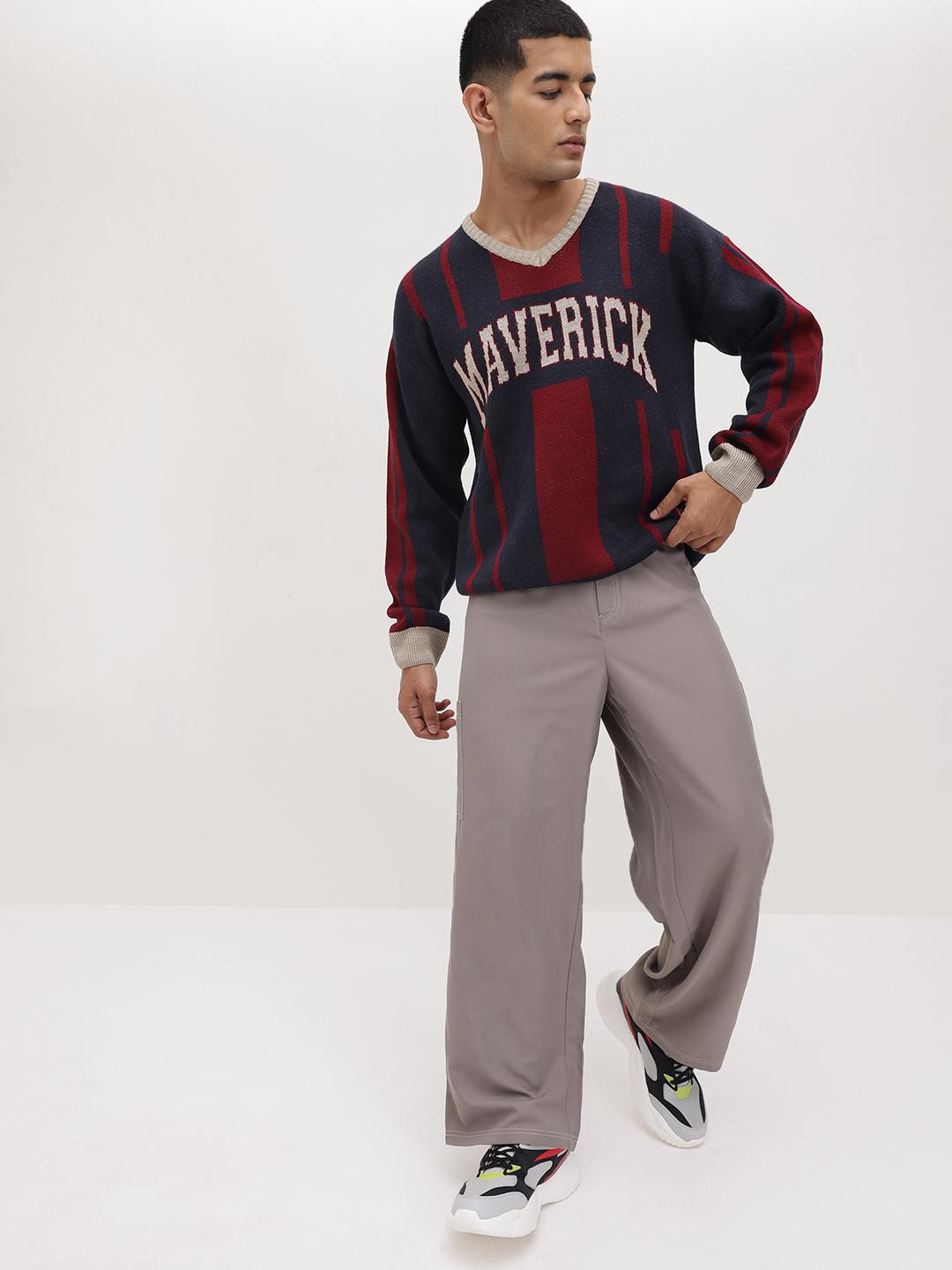 Roadster Typography V-Neck Pullover - Image 1