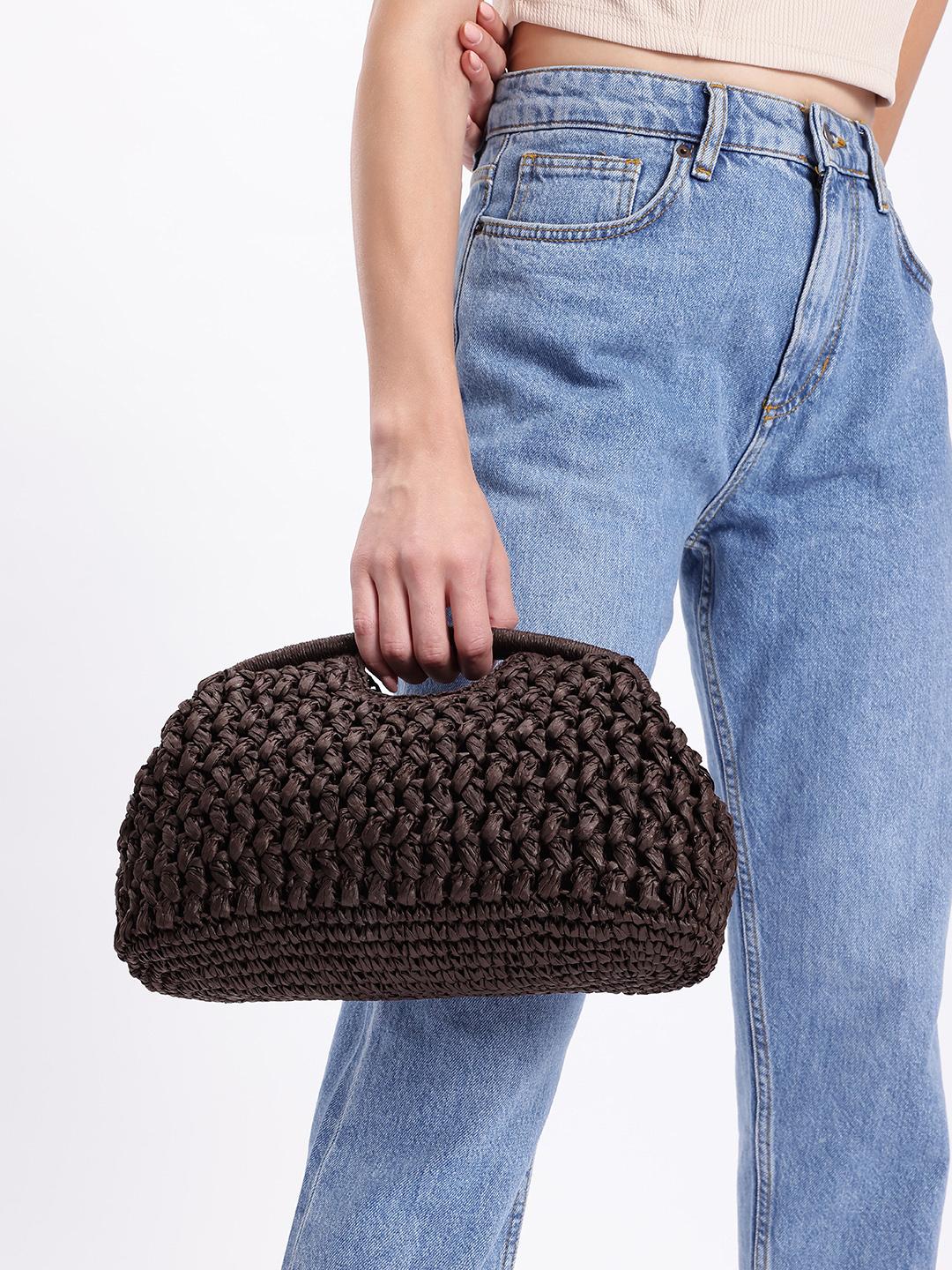 Buy MANGO Braided Natural-Fibre Handheld Bag Handbags for Women