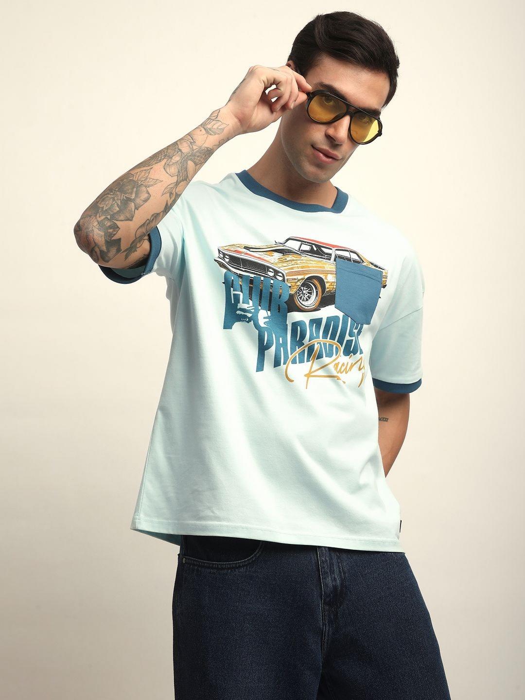 Stormborn Men Drop-Shoulder Printed Cotton Oversized Tshirt - Image 1