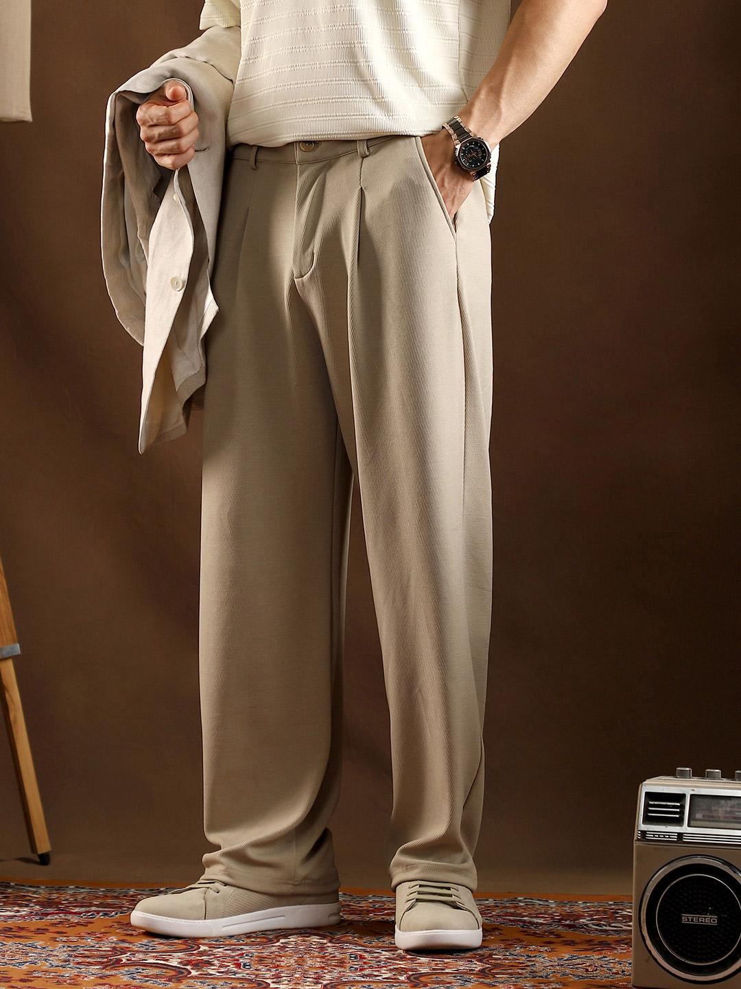 CAHOOT Men Solid Comfort Trousers - Image 1