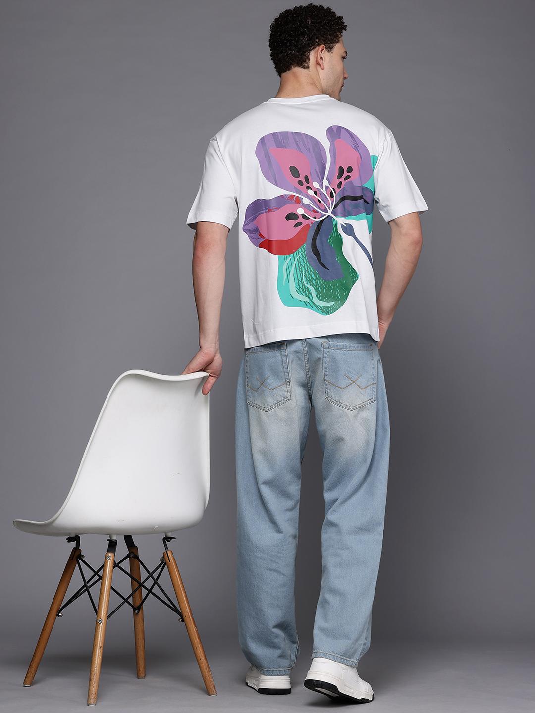 Allen Solly Floral Print Pure Cotton Oversized T-shirt